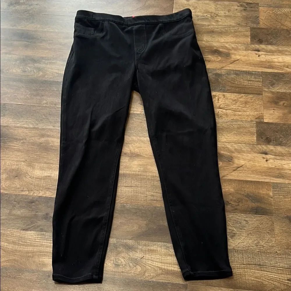Spanx black skinny fit pull on pants size XL